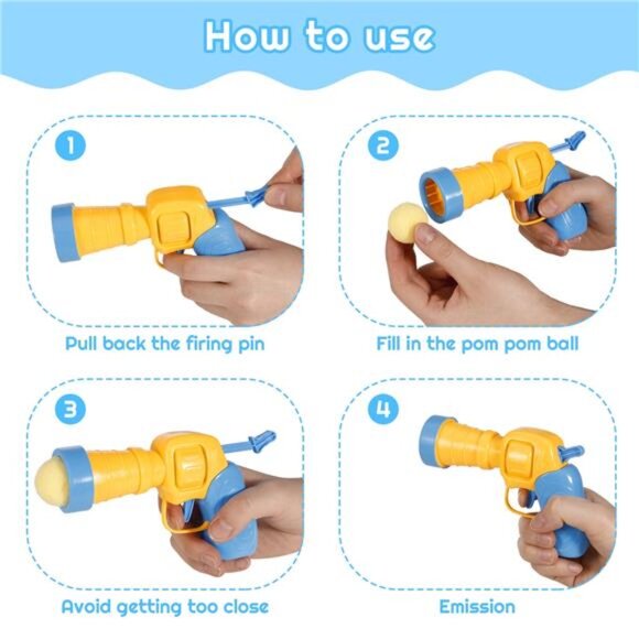 2 Pack Cat Toy Plush Ball Launcher Gun, Plush Ball Shooting Gun - Picture 4 of 5